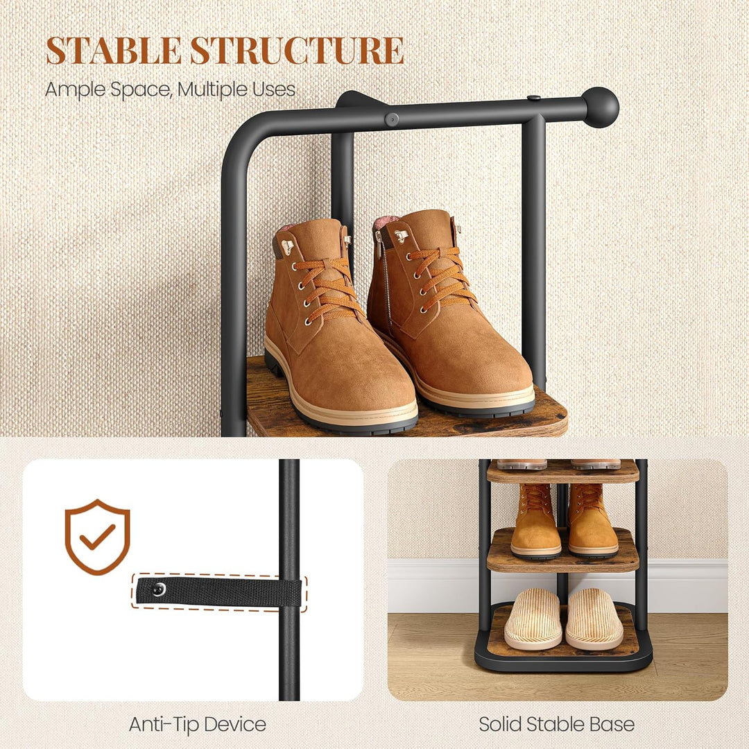 Schuhregal, 10-Stockige Schuhablage Schmal, Vertikales Schuhregal, Verstellbar Ablage, für Eingangsb