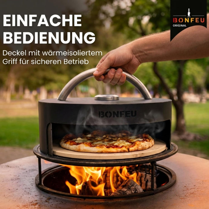 BonFeu BonPizza Pizzaofen Schwarz - Küchengeräte - Pizza Ofen - Pizzaofen Holz - Pizzarette - Pizzao