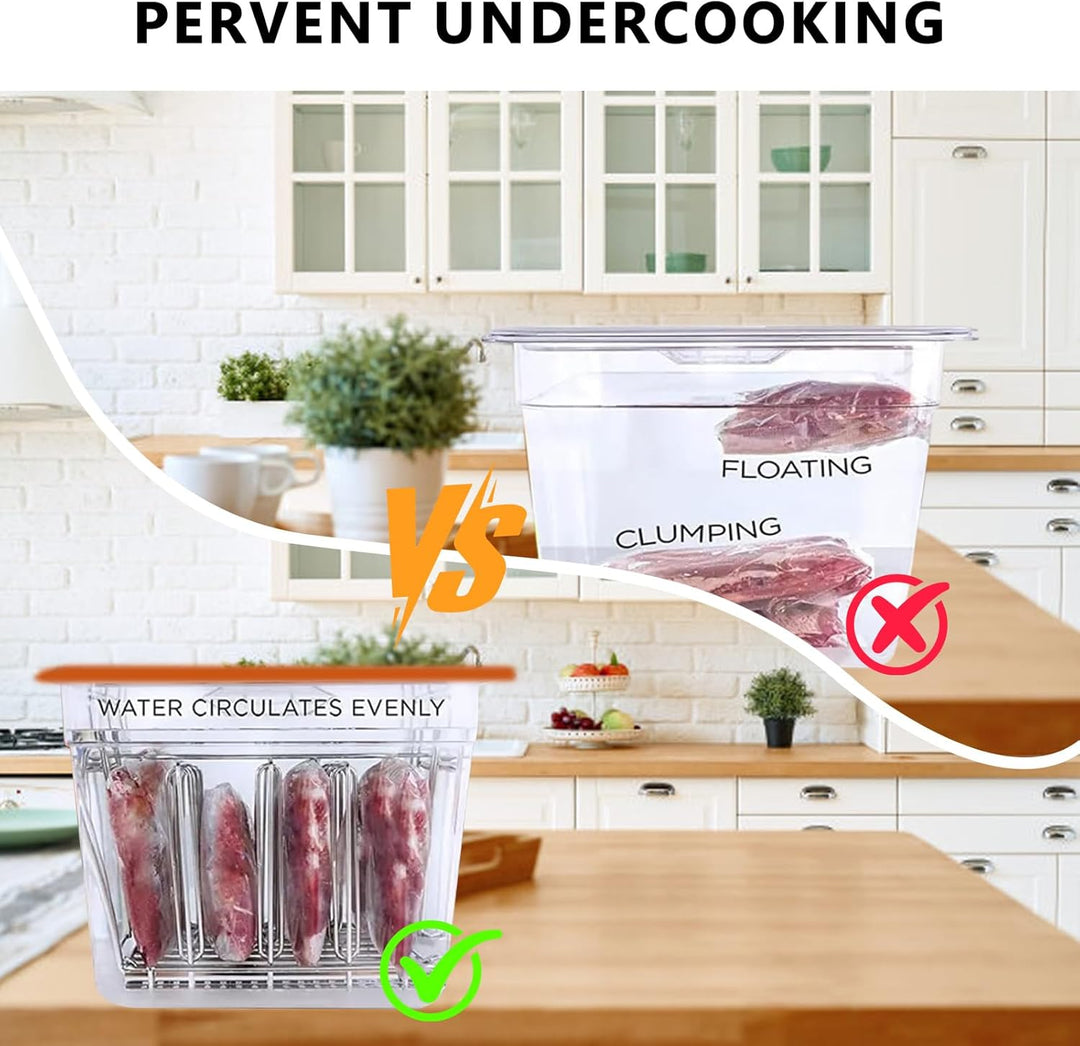 Sous Vide Behälter 12L, Sous Vide Container mit Deckel, Thermohülle und Rack, Multifunktionaler Tran