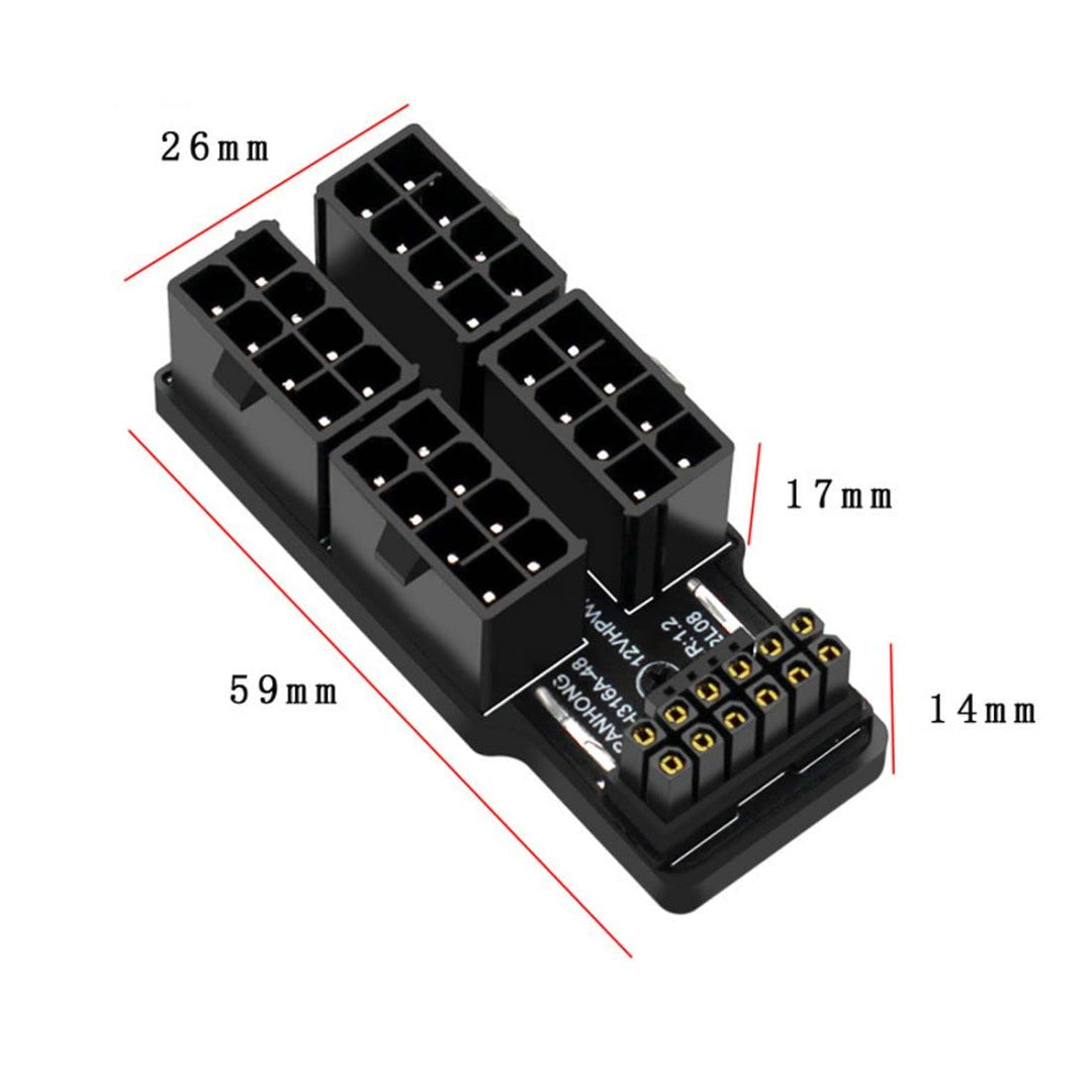 chenyang ATX 8Pin 4 Port zu 12VHPWR ATX3.0 PCI-E 5.0 16Pin Power Modular Adapter 90 Grad nach unten