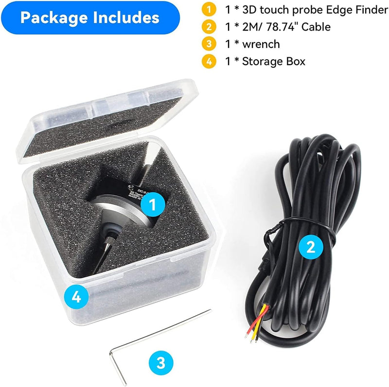 3D-Touch-Probe-Kantentaster, Hochpräziser Elektronischer Kantentaster Locator Wolframstahlkugel 3D-S