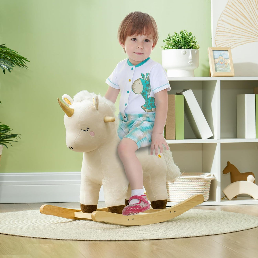 AIYAPLAY Schaukeltier, Baby Schaukelstuhl mit Unicorn Design, Sound, Schuakelsitz, Schaukelpferd, Sc