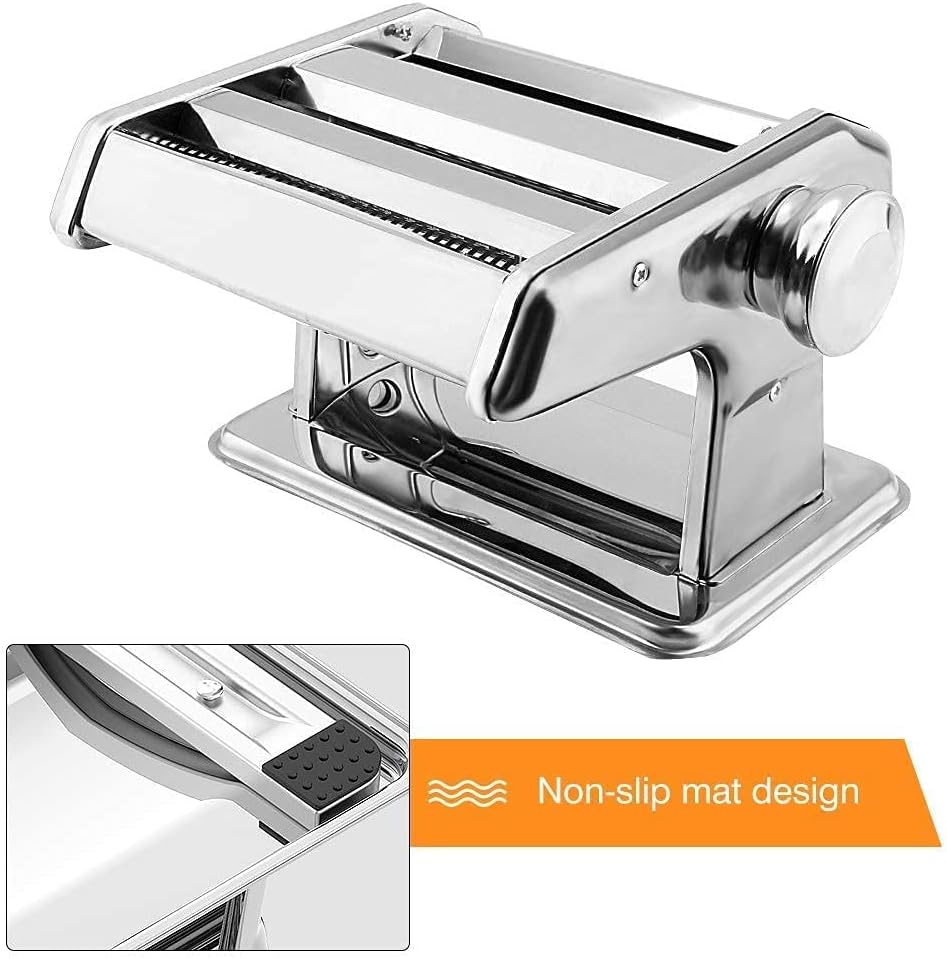 Nudelmaschine, Pasta Maker Nudelmaschine Manuell Set Edelstahl Pastamaker Hand Crank Noodle Maker Pa