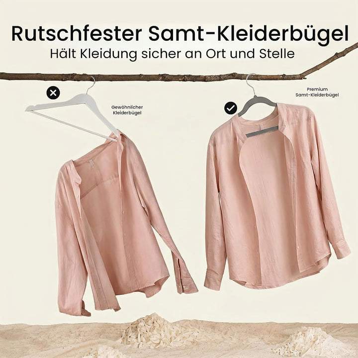 Utopia Home Premium Samt Kleiderbügel 50er Pack - rutschfeste & langlebige Kleiderbügel - Grau Kleid