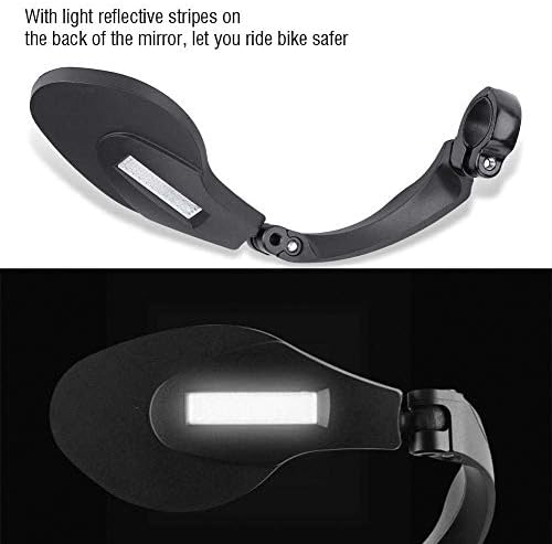 Fahrrad Rückspiegel, Fahrradlenker Bewertung Rückansicht mit Reflexstreifen, 360 Rotationsspiegel fü