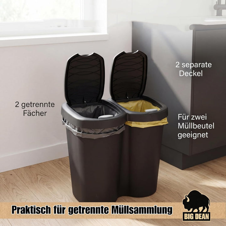 BigDean Duo Bin Mülleimer 2x20 Liter Made in Europa