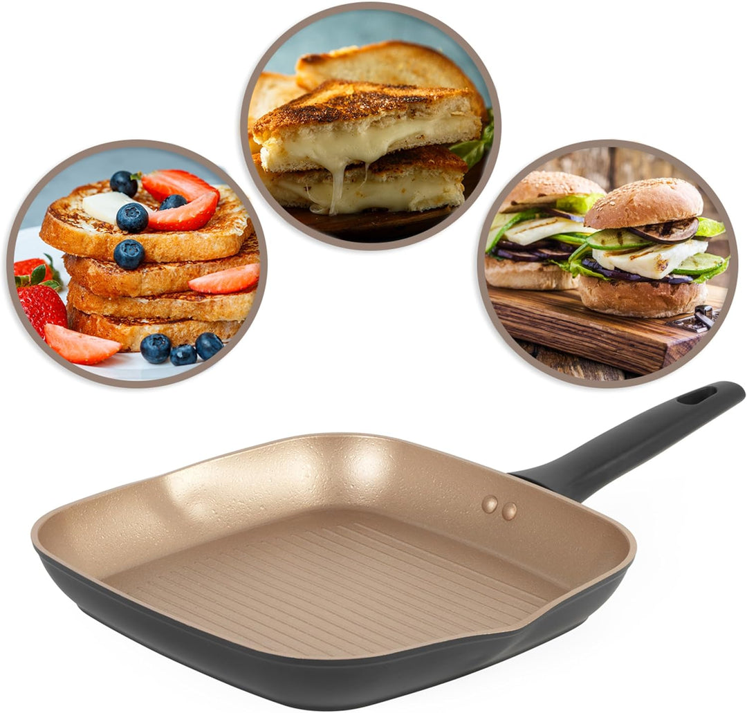 Russell Hobbs RH01674BEU7 Grillpfanne 28cm, opulente Pfanne mit siebenmal robusterer Antihaftbeschic