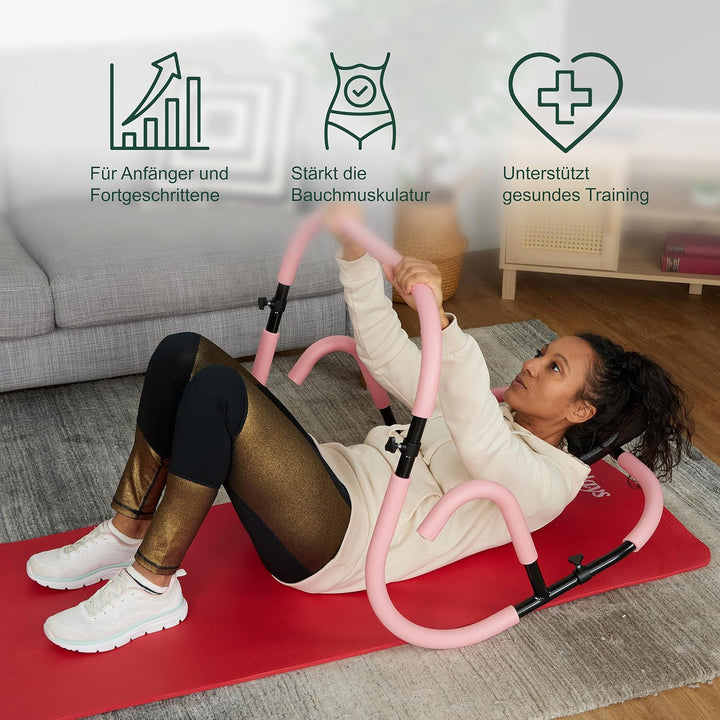 Relaxdays Bauchtrainer AB Roller, Bauchmuskeltrainer, faltbar, HxBxT: 66 x 70 x 70 cm, Sixpack Fitne
