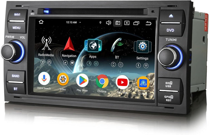 Erisin Android 16 Autoradio 8 Kern 4GB+64GB CD GPS Navigation Für Ford C/S-Max Focus Galaxy Kuga Tra