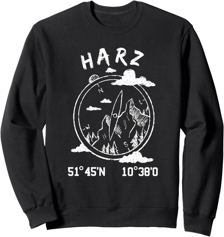 Harz Koordinaten Berg Gebirge Reise Wandern Walpurgisnacht Sweatshirt