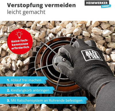 Alfa Kiesfangkorb Laubfangkorb Spannbereich von 70-200 mm individuell einstellbar - Keine Rohrversto