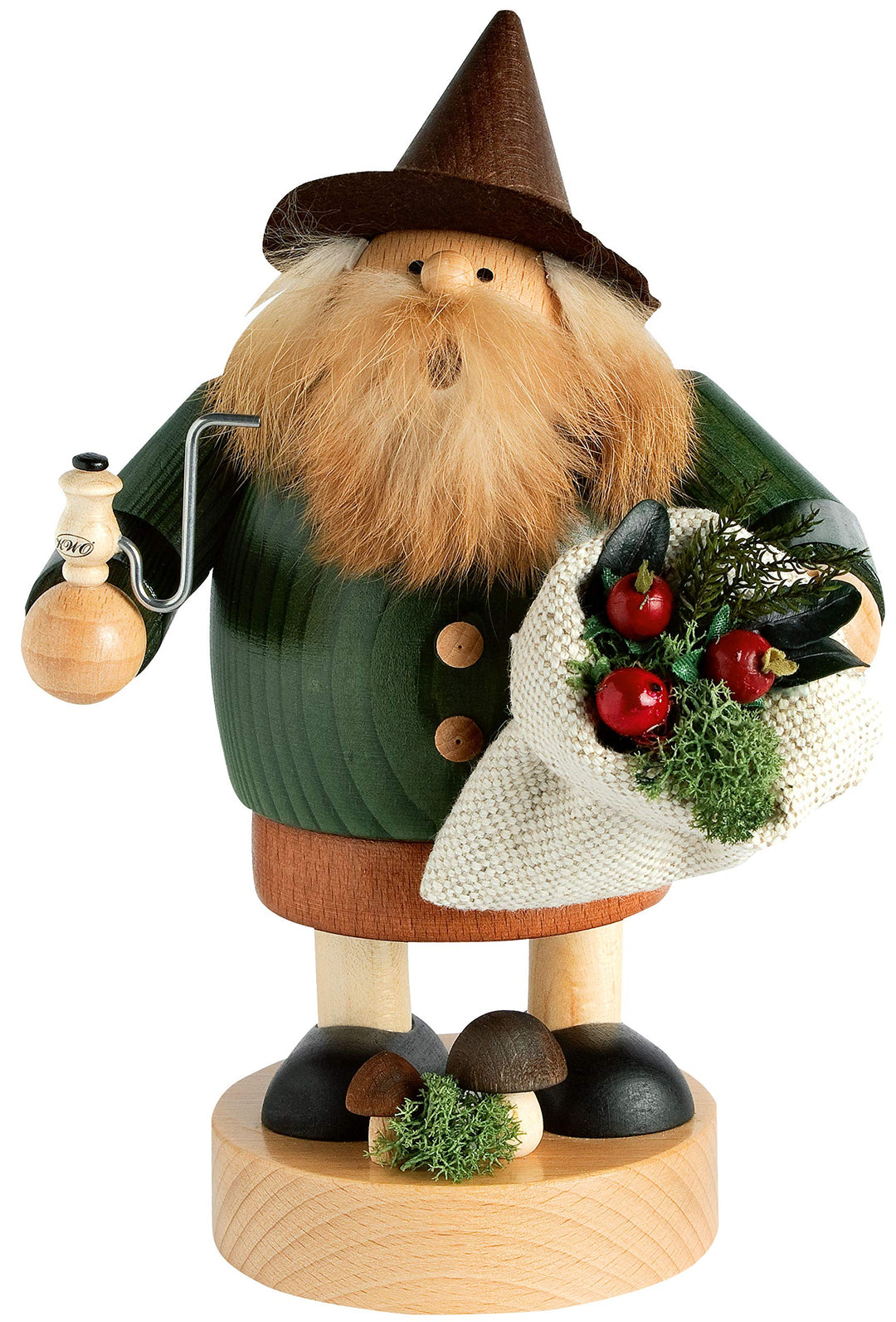KWO Olbernhau 21687 Räuchermännchen Moosmännchen, 20 cm