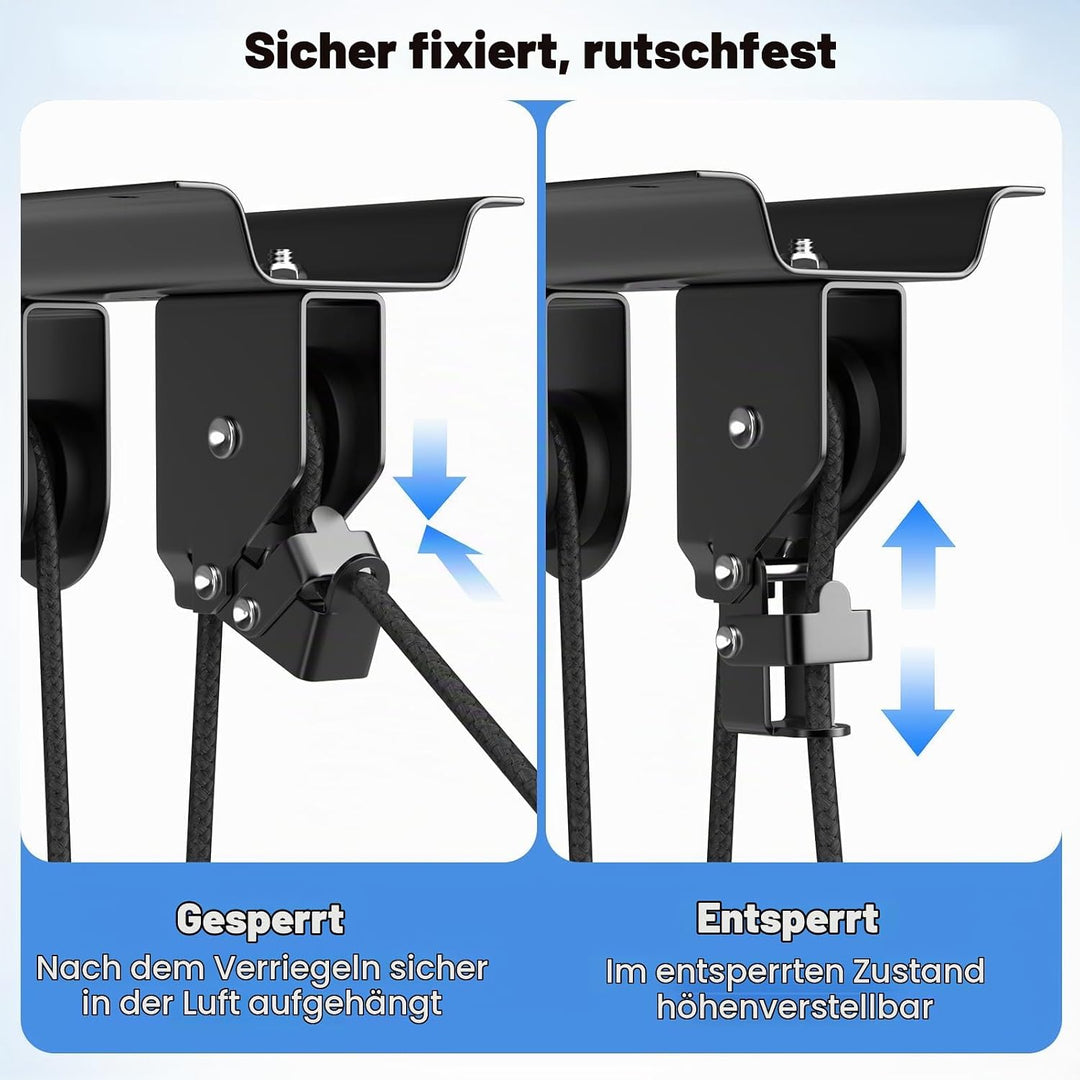 Housolution Fahrradheber, [2 Pack] Hebezugsystem mit 88Lbs Tragkraft, passend für 3-4,9m hohe Decken