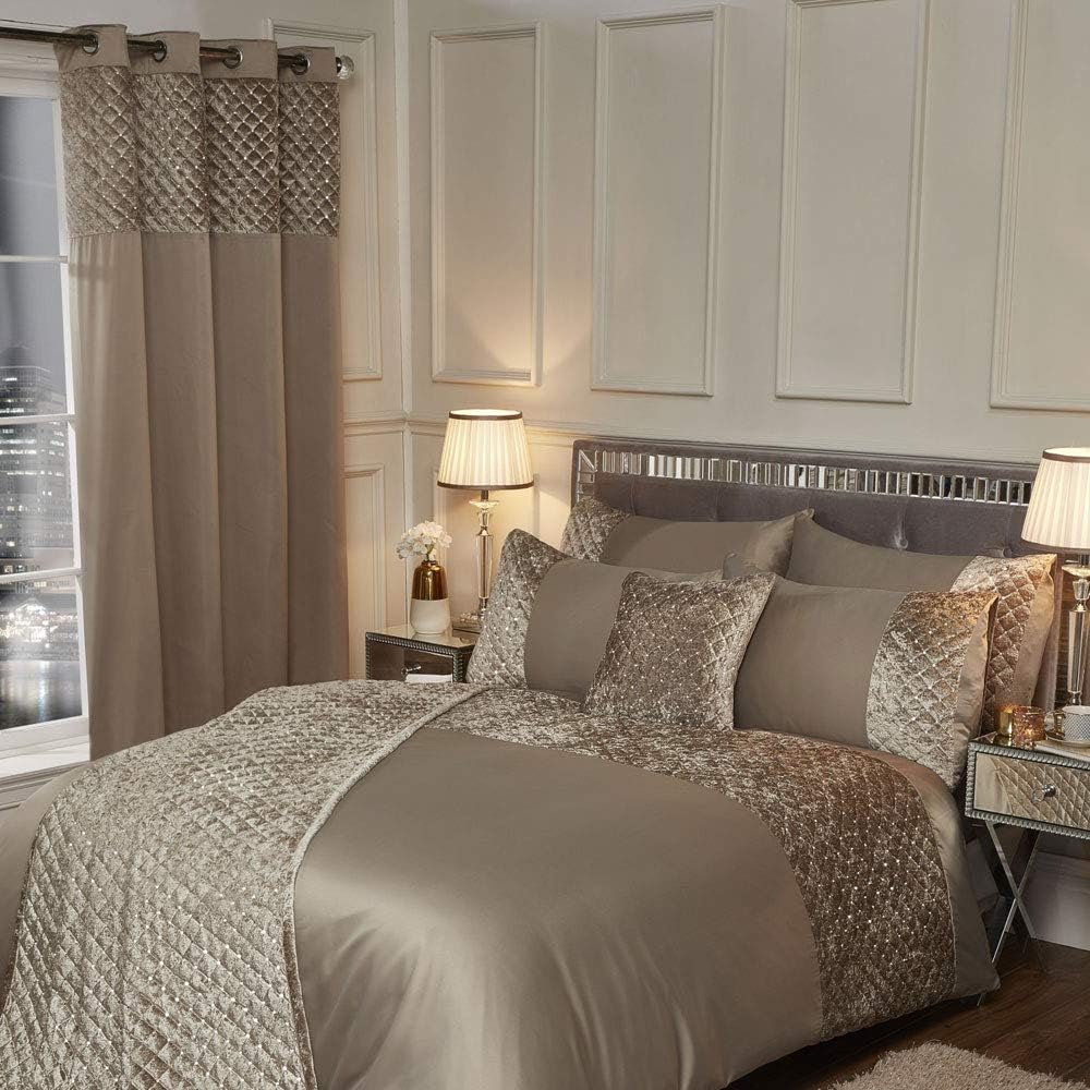 Emma Barclay Glamour Bettwäsche-Set für Doppelbett, Nerz, Polyester, Mink Doppelbett Mink, Doppelbet