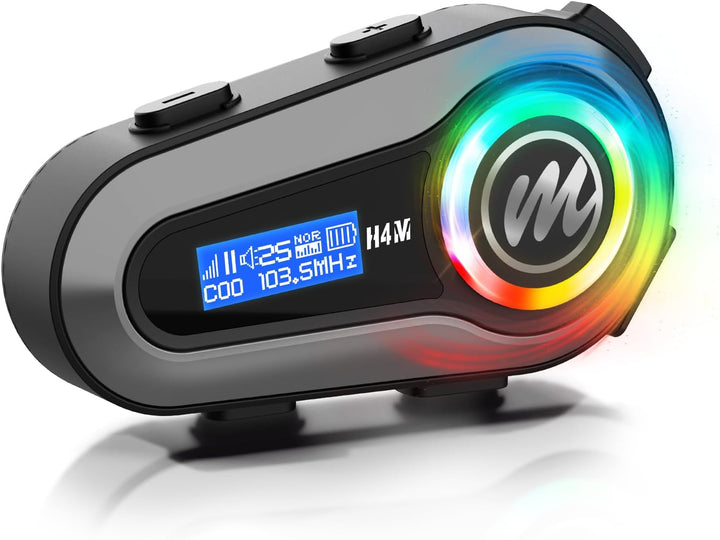 Moman Motorrad Helm Headset, H4M mit【LCD Bildschirm &amp; 6 EQ-Modus】 Motorcycle Helmet Kopfhörer Motorr