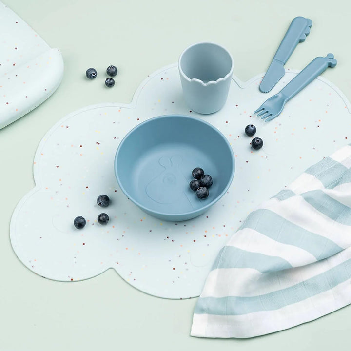 Done by Deer 1049642 Tischset Silikon - Wolke Confetti blau, Blau