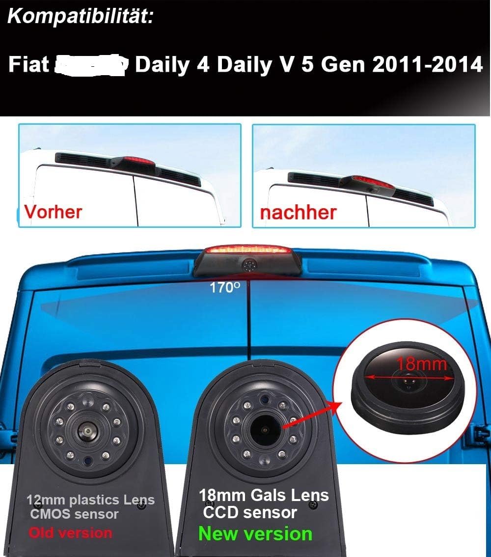 Auto Dritte Bremsleuchte Kamera HD 18mm Objektivstiel Bremslicht Rückfahrkamera Wasserdicht Einparkh