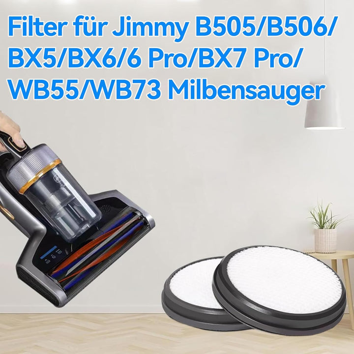 HEPA-Filter für Jimmy B505 B506 BX5 BX6 6 Pro BX7 Pro WB55 WB73 Milbensauger,4 Stücke und Bürsten