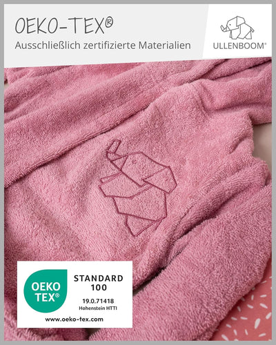 ULLENBOOM Bademantel Kinder, Frottee aus 100% Baumwolle (OEKO-TEX zertifiziert), Made in EU - Badeha