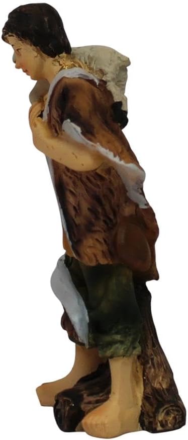 ZICOM Krippenfigur Miniaturfigur Hirte mit Schaf auf Schulter Höhe 8cm handbemalt Polyresin, Modellb