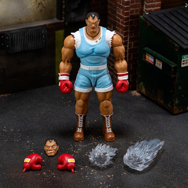 Jada Street Fighter 9335741314R00 Balrog-Figur, 17 cm, beweglich, mit austauschbarem Zubehör, Sammel