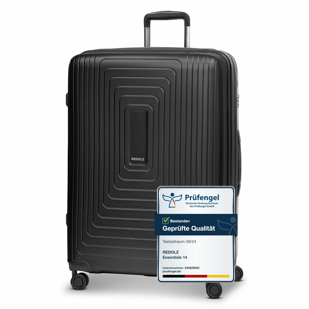 REDOLZ sehr grosser Hartschalen L+ Trolley | 52 x 34 x 77 cm | mit Dehnfalte von 123 auf 140 Liter e