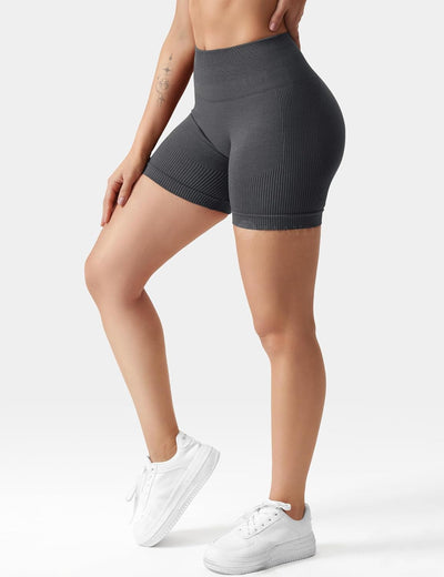 ZAAYO Damen Sport Shorts Workout Auswirkungen Shorts 4.5 "Scrunch Butt Lifting Gym Shorts Nahtlose B