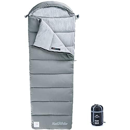 Naturehike Schlafsack mit Kapuze, 3-Jahreszeiten-Schlafsack, Leicht, Tragbar und Spleissbar, Gefüllt