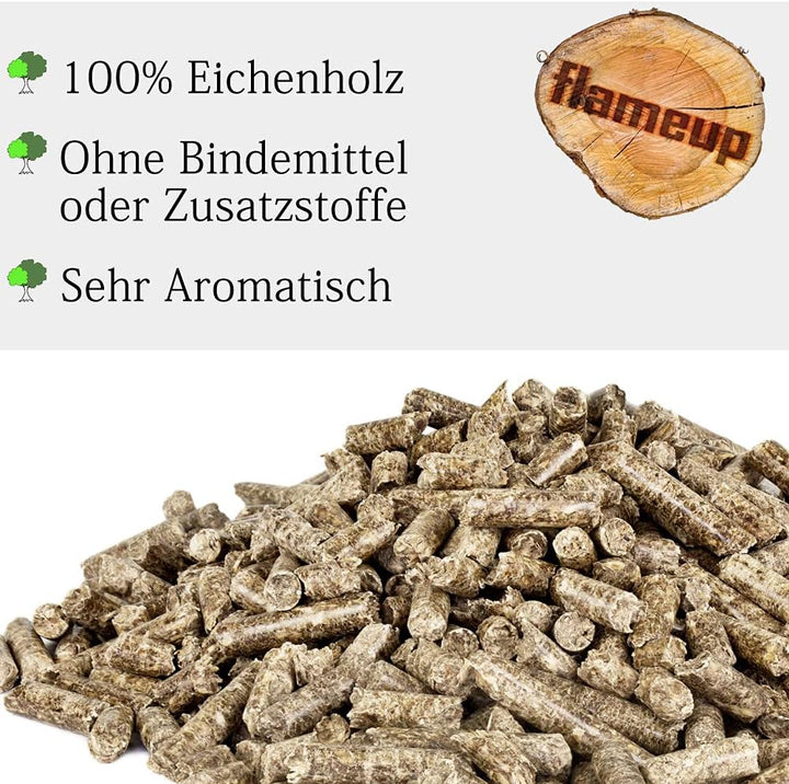 Buche Eiche Pellets 15 kg 30 kg Auswahl Grill Smoker Holz Pizzaofen BBQ Pellet Outdoor Ofen Grillen