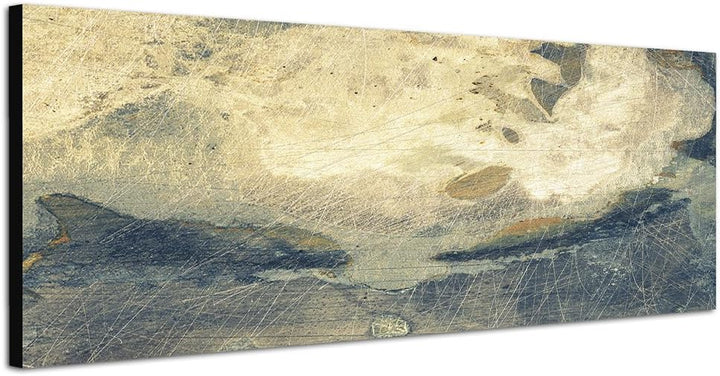 Paul Sinus Art Panoramabild auf Leinwand und Keilrahmen 150x50cm Hintergrund abstrakt Texture grau b