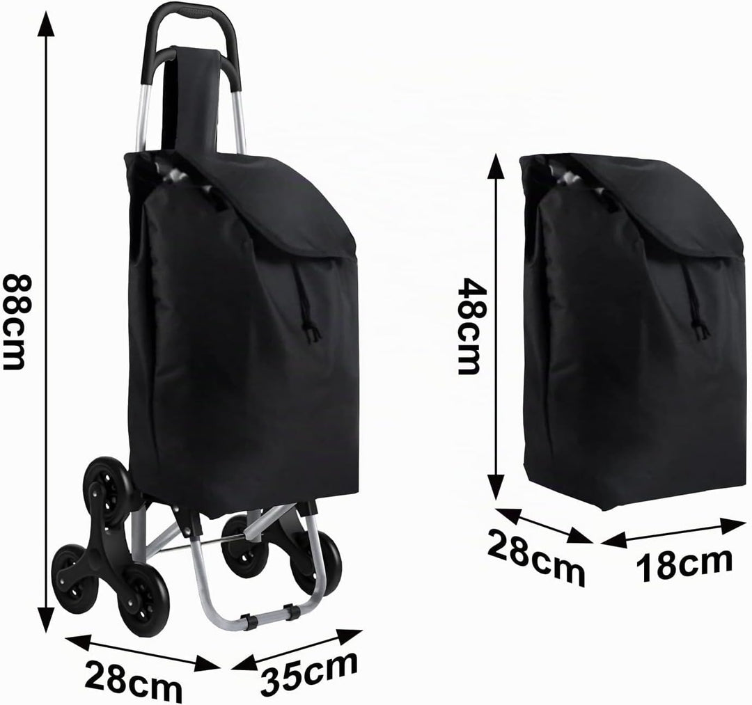 Einkaufstrolley Treppensteiger Klappbarer Einkaufswagen Schwarz Shopping Trolley Einkaufstasche Eink