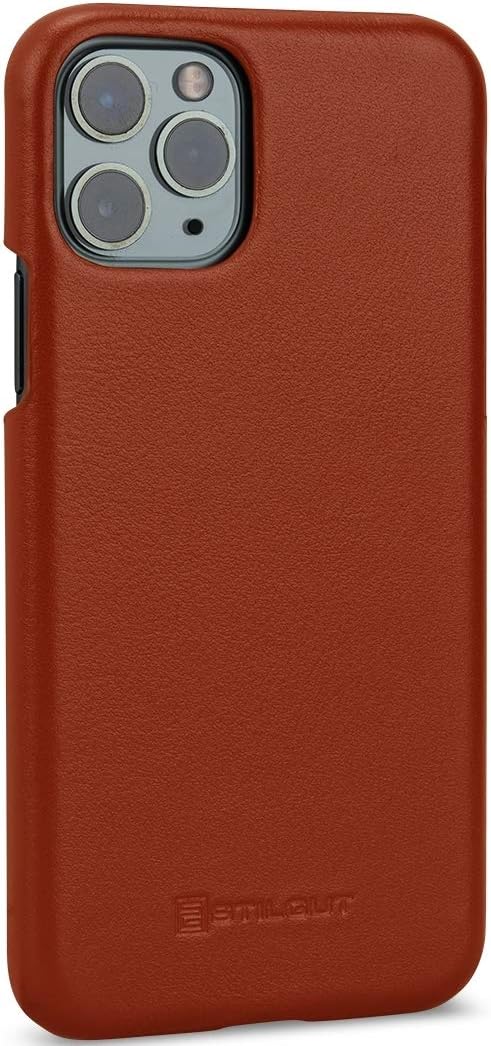 STILGUT Hülle kompatibel mit iPhone 11 Pro Case aus Leder, Premium Lederhülle, dünn - Cognac iPhone