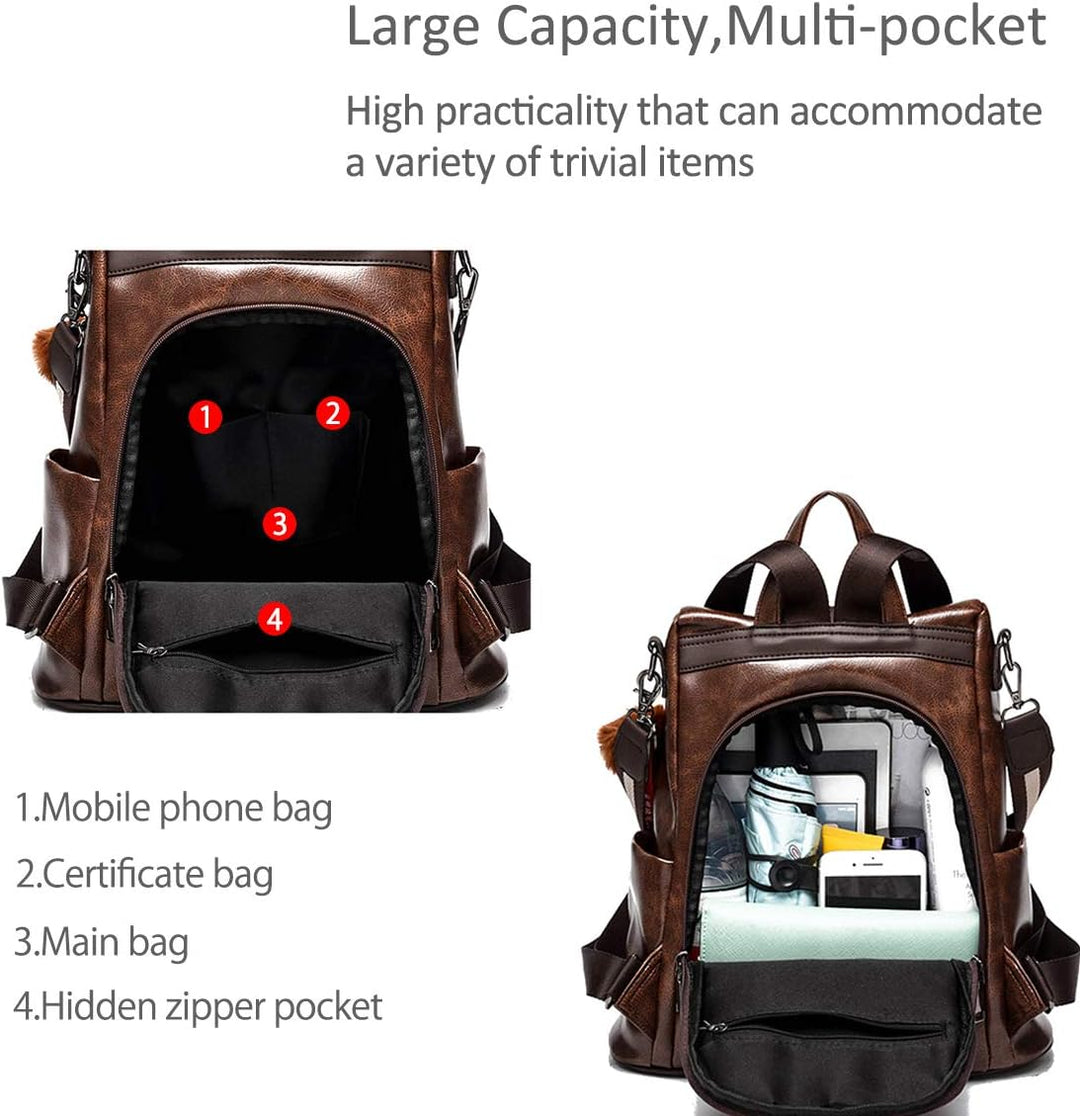 NICOLE & DORIS Rucksack Damen Rucksackhandtaschen Mode Rucksack Schulter Tasche wasserdichte Anti-Di