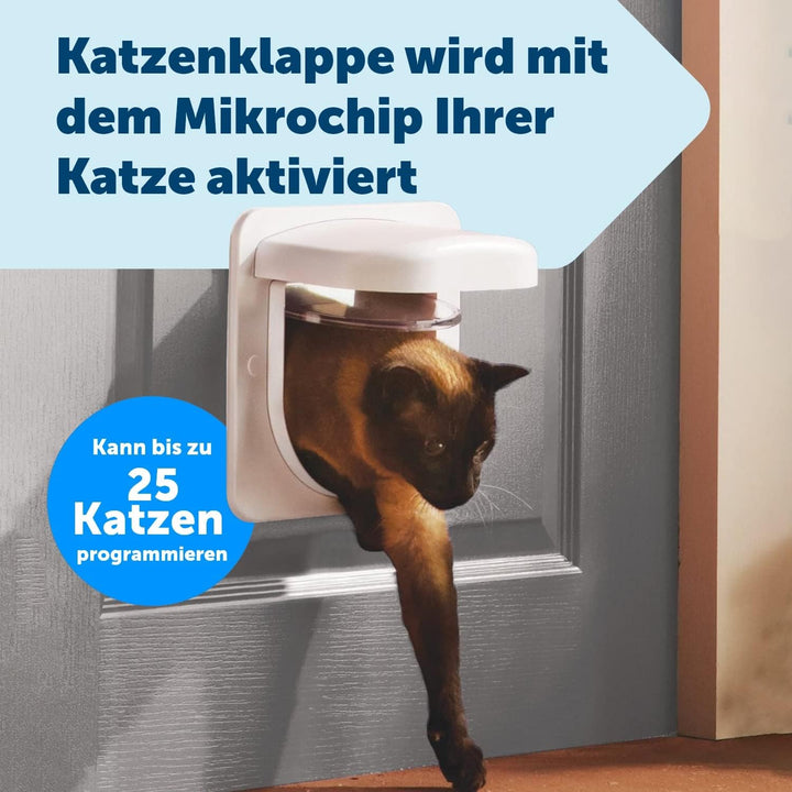 PetSafe Petporte smart flap Mikrochip Katzenklappe, Automatischer Zugang mit Chip-Erkennung, Für Kat