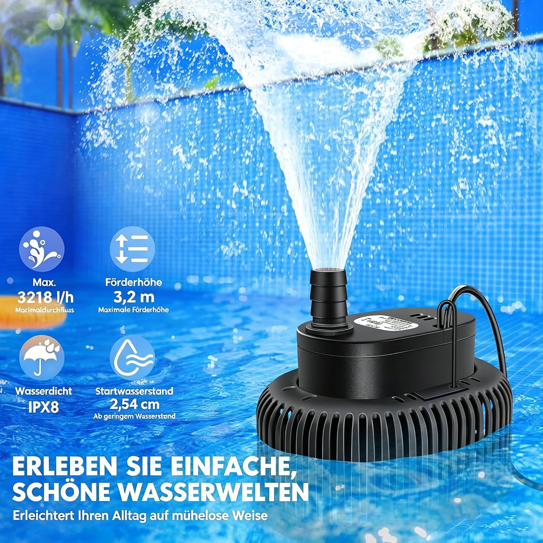 Tauchpumpe, Tauchpumpe Schmutzwasser Regenfasspumpe 75W, automatischer Wasserstands-Sensor, Entwässe