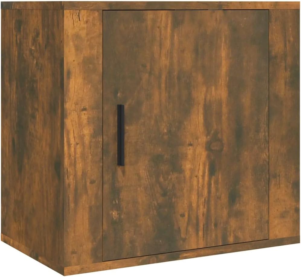 WIFESE Wand-Nachttische 2 STK. Räuchereiche 50x30x47 cm Nachtschrank Nachtkästchen Bedside Table Nig
