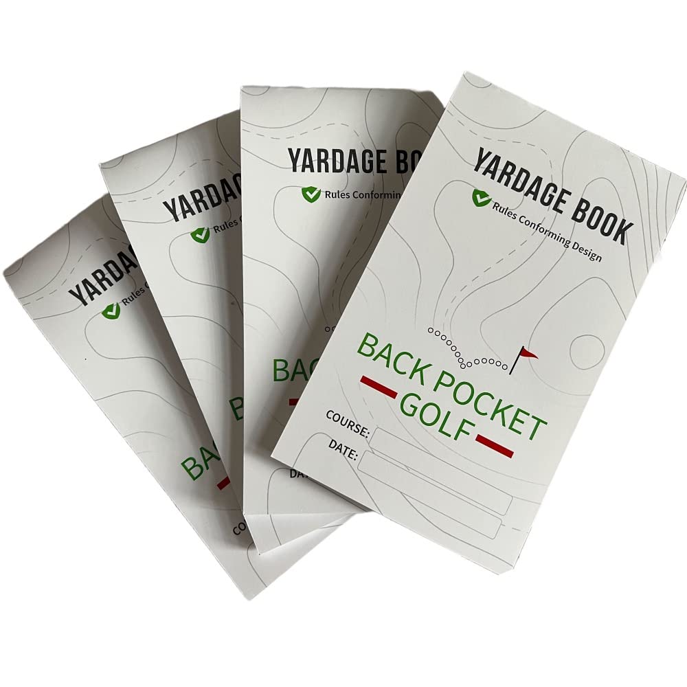 BACK POCKET GOLF Yardage Book (4er-Pack) – USGA-konform und hergestellt in den USA, unverzichtbar fü