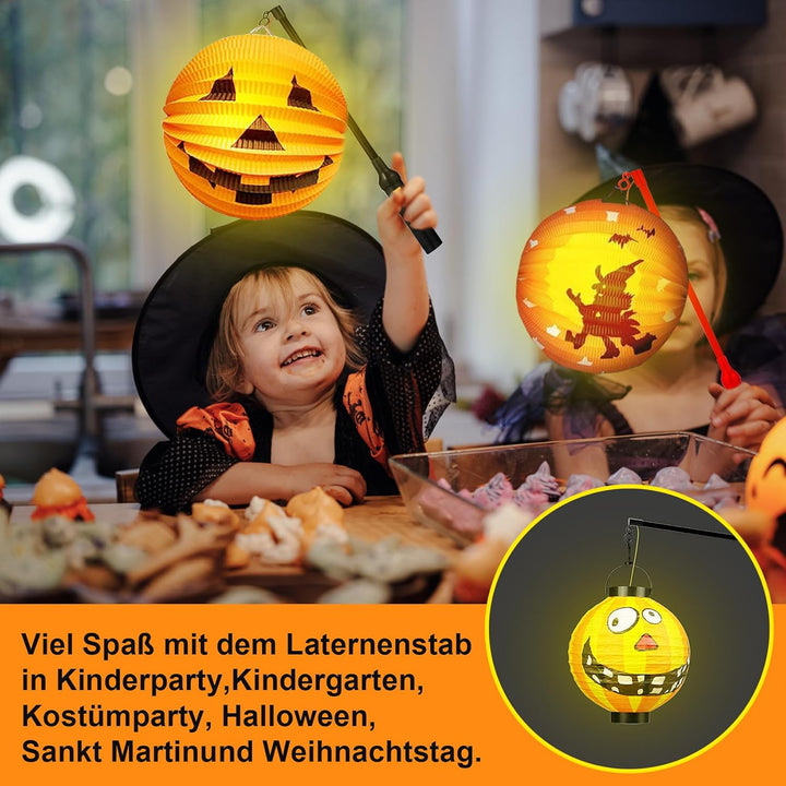 Laternenstäbe LED, 4 Stück Laternenstab Kinder Elektrischer 50 cm Laternenstab Mit LED Leuchtstäbe L