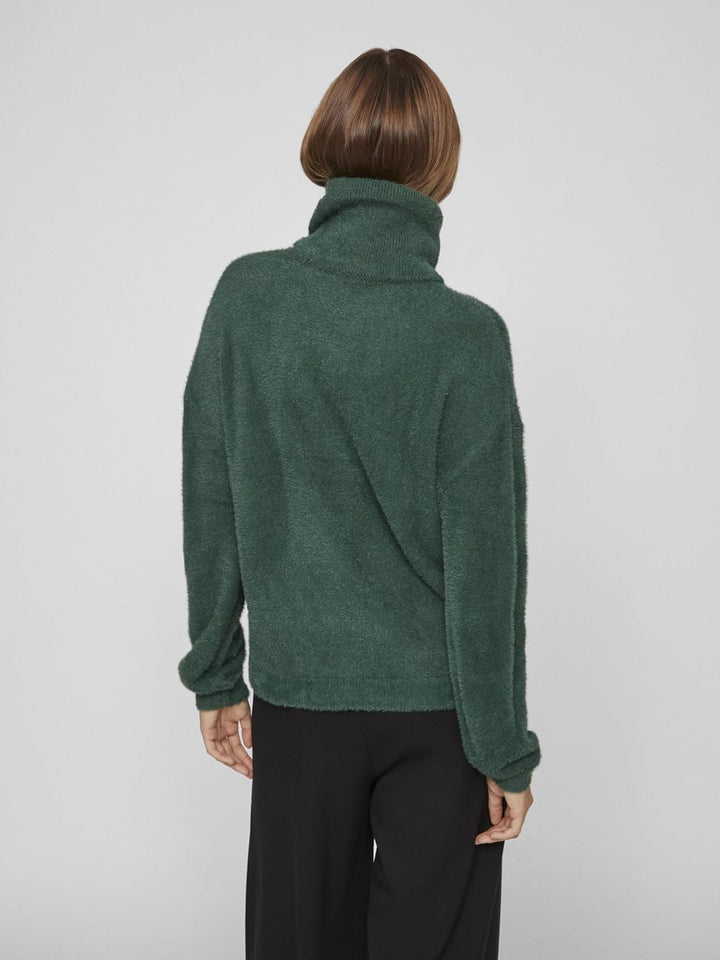 Vila Damen Vilajuli Rollneck L/S Knit-Noos Pullover, Pineneedle