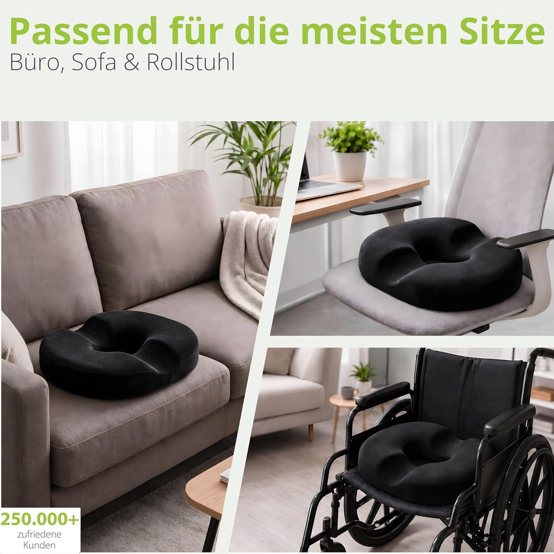 feela.® Orthopädisches Sitzring [3 Härtegrade] – Hämorrhoiden Sitzkissen mit Loch – nach OP & Geburt