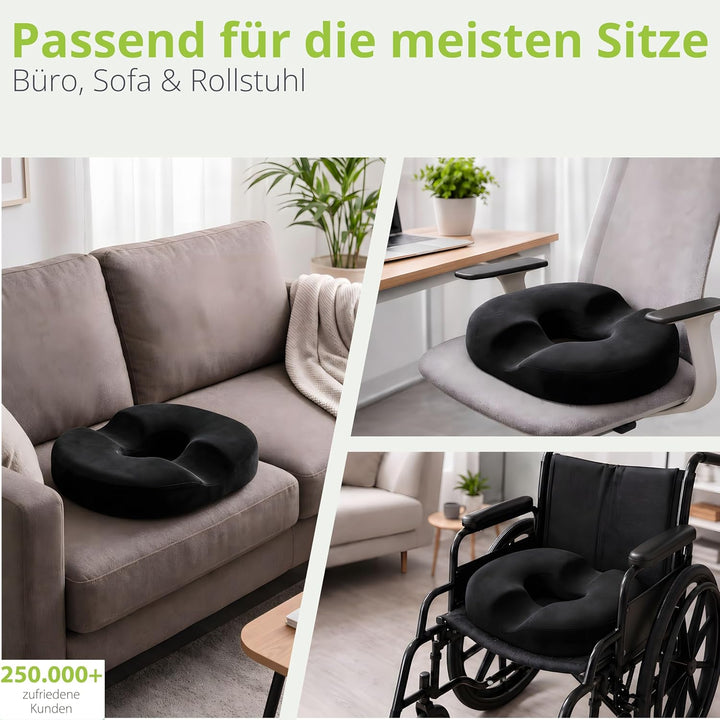 feela.® Orthopädisches Sitzring [3 Härtegrade] – Hämorrhoiden Sitzkissen mit Loch – nach OP & Geburt