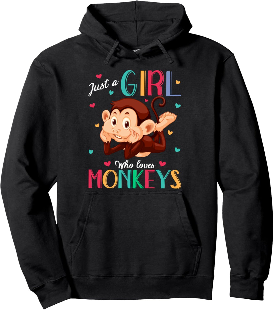 Just A Girl Who Loves Monkeys Shirt Monkey Gift Pullover Hoodie