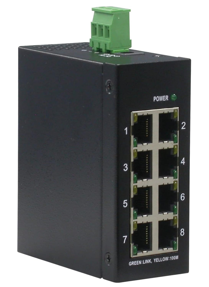 ROLINE Industrie Switch 8x RJ-45, unmanaged, Schwarz