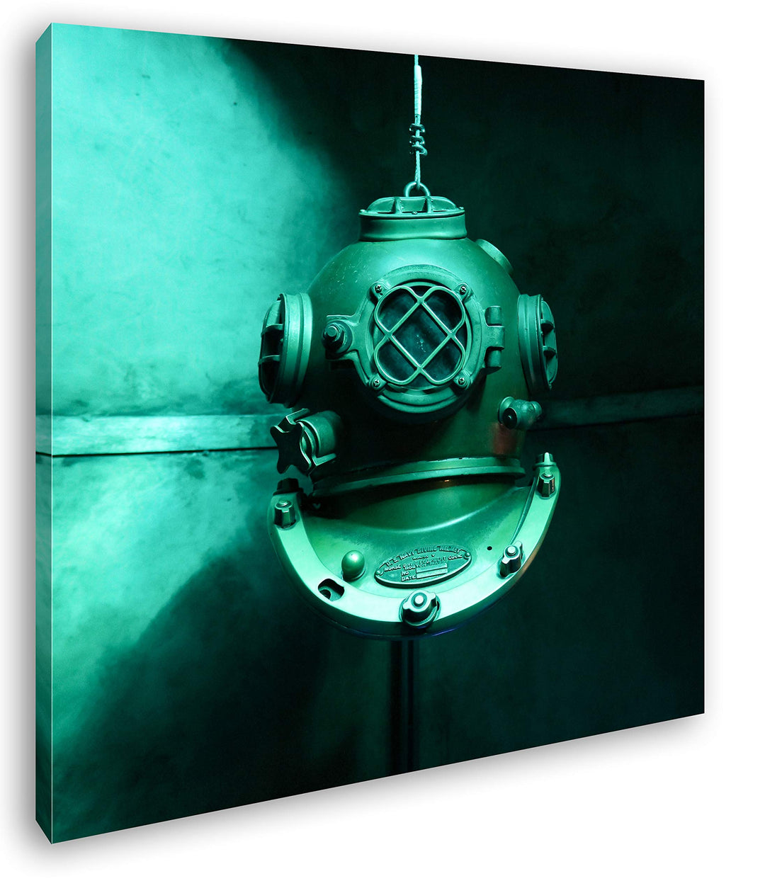 deyoli Dark alte antike Taucherglocke Format: 60x60 als Leinwandbild, Motiv fertig gerahmt auf Echth