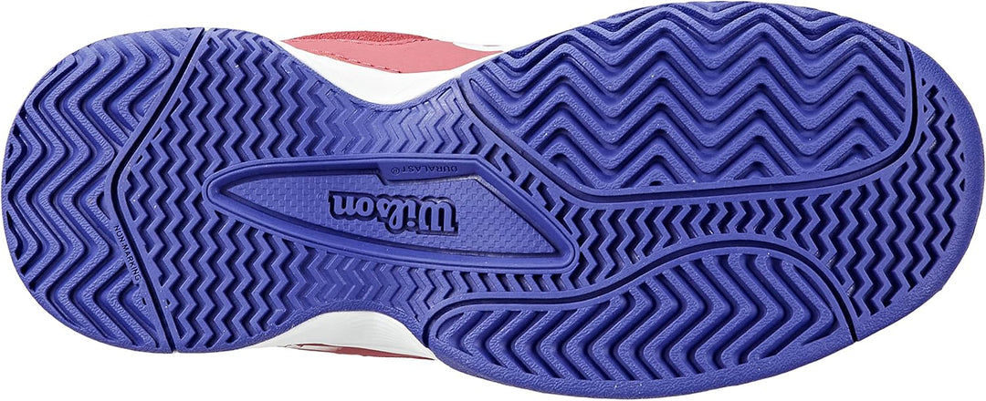 Wilson Mädchen Rush Pro Jr Ql Girls Tennisschuhe 28 1/3 EU Sangria White Clematis Blue, 28 1/3 EU Sa