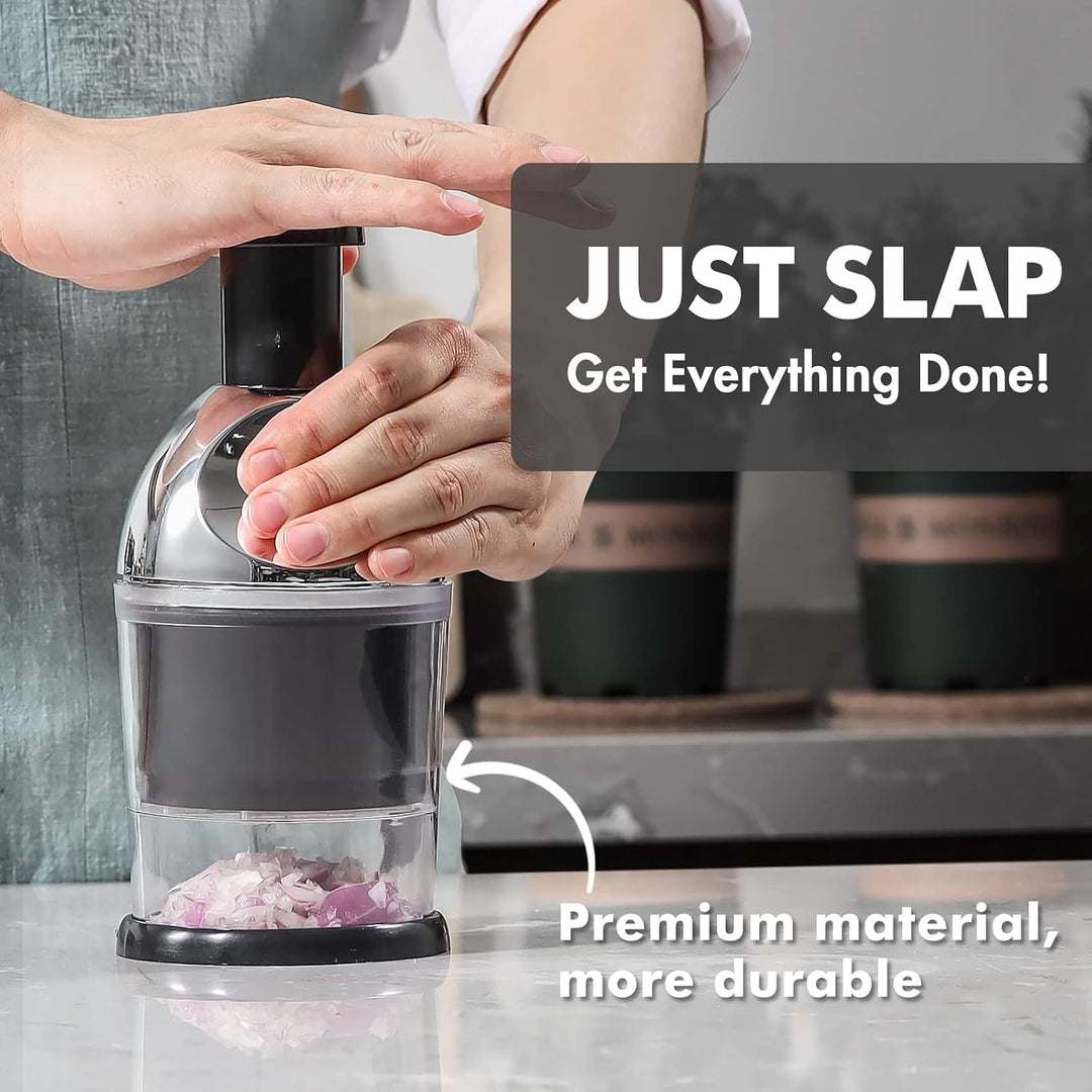 Manuelle Zerkleinerer, Knoblauch Zwiebelschneider Slap Chopper für Küche, Leicht Zu Reinigender Gemü