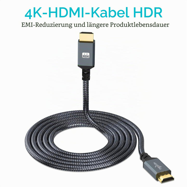 Twozoh 4K HDMI Kabel 10M, High Speed 60HZ 18Gbps geflochtenes HDMI auf HDMI Kabel 2.0 Kompatibel mit