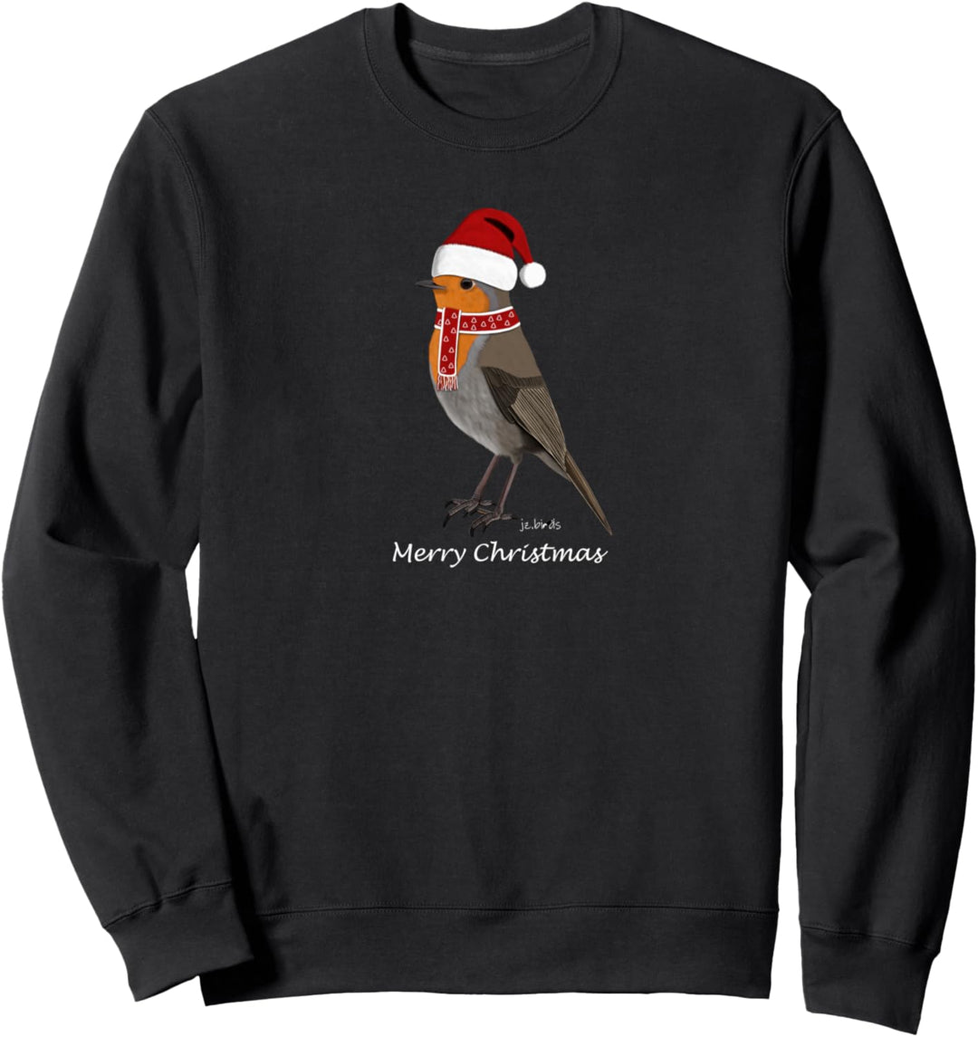 Rotkehlchen als Weihnachtsmann Vogelfreunde Weihnachtsoutfit Sweatshirt
