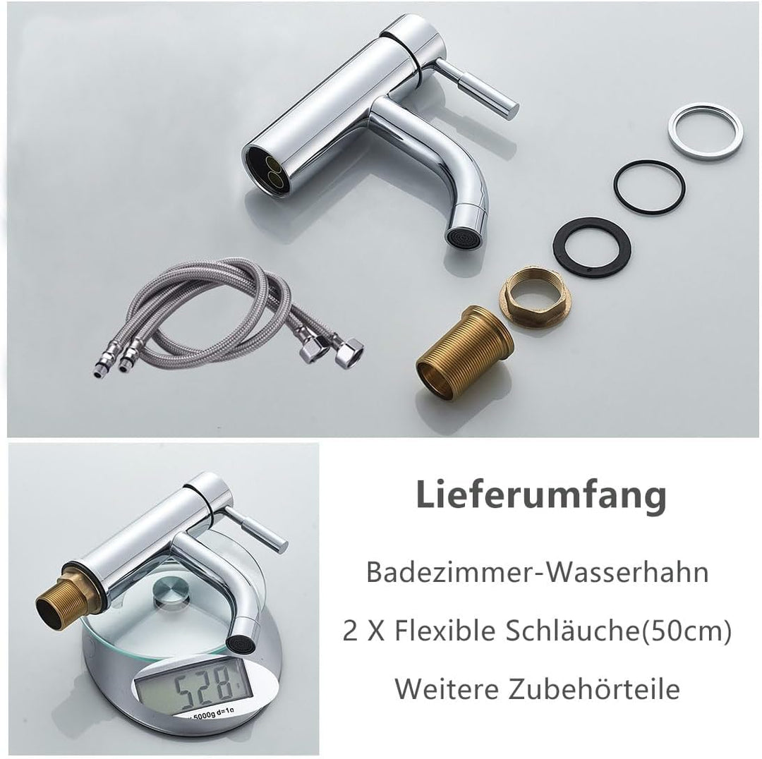 Chrom Badezimmer Wasserhahn Armatur für Waschbecken Chrom normal, Chrom normal