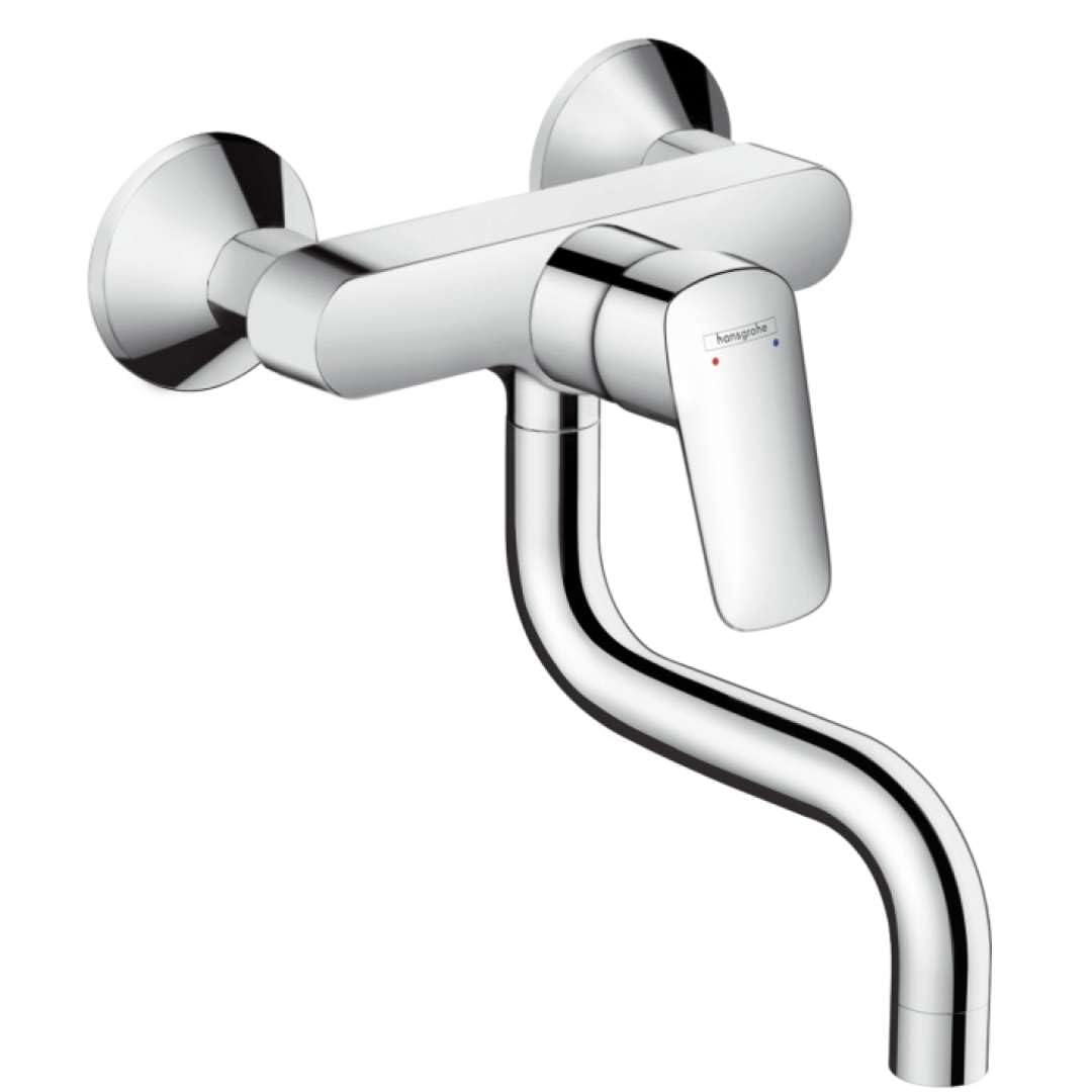 hansgrohe Logis Einhebel-Küchenarmatur, Wandmontage, Chrom